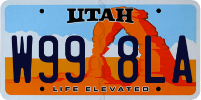 UT license plate W998LA