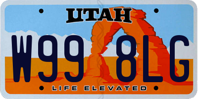 UT license plate W998LG