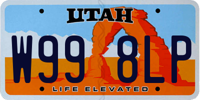 UT license plate W998LP