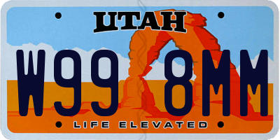 UT license plate W998MM