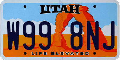 UT license plate W998NJ