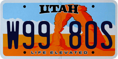 UT license plate W998OS