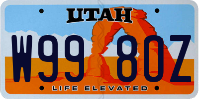 UT license plate W998OZ