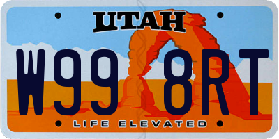 UT license plate W998RT