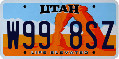 UT license plate W998SZ