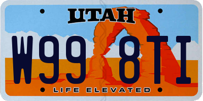 UT license plate W998TI