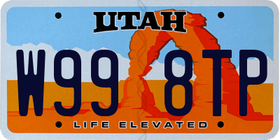 UT license plate W998TP