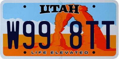 UT license plate W998TT