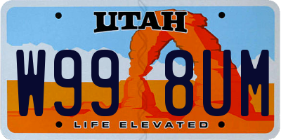 UT license plate W998UM