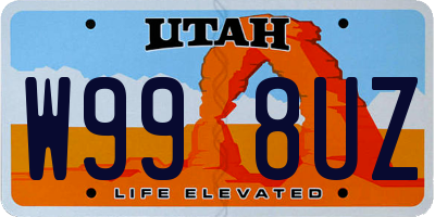 UT license plate W998UZ