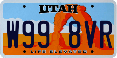 UT license plate W998VR