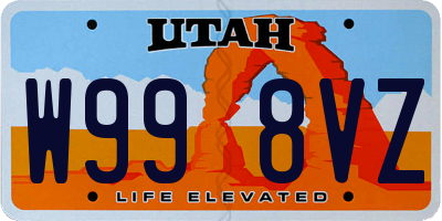 UT license plate W998VZ