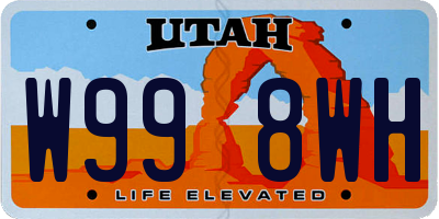 UT license plate W998WH