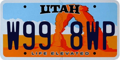 UT license plate W998WP