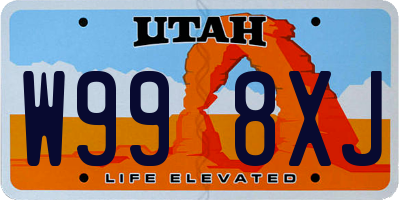 UT license plate W998XJ