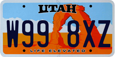 UT license plate W998XZ