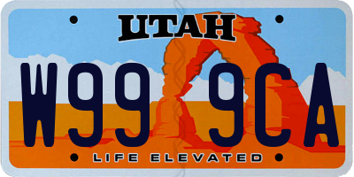 UT license plate W999CA