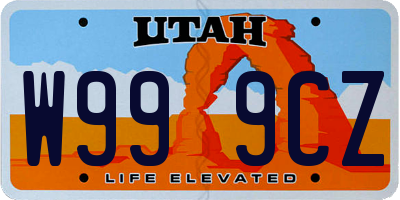 UT license plate W999CZ