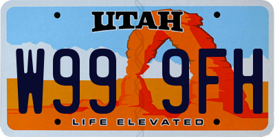 UT license plate W999FH