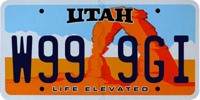 UT license plate W999GI