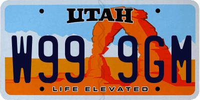 UT license plate W999GM