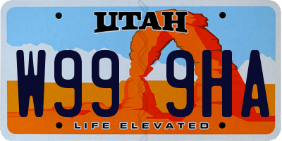 UT license plate W999HA