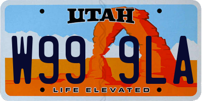 UT license plate W999LA