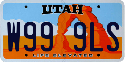 UT license plate W999LS