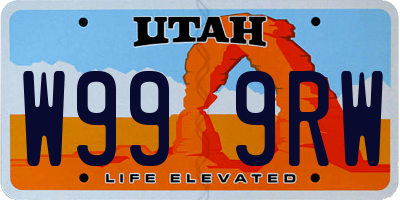 UT license plate W999RW