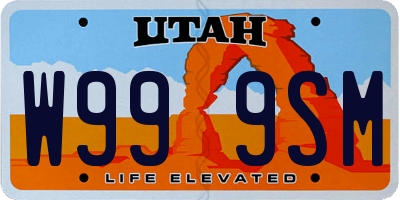 UT license plate W999SM