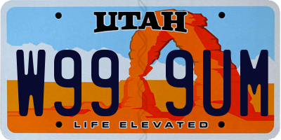 UT license plate W999UM