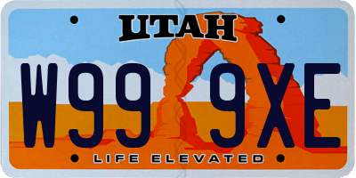 UT license plate W999XE