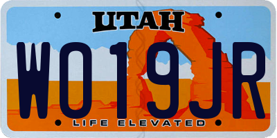 UT license plate WO19JR