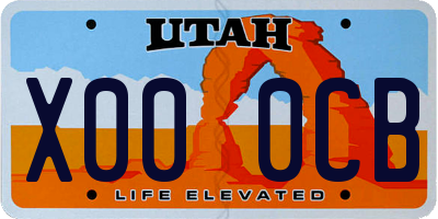 UT license plate X000CB
