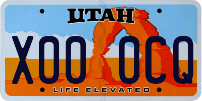 UT license plate X000CQ
