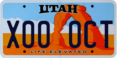UT license plate X000CT