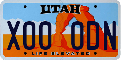 UT license plate X000DN