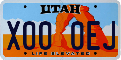 UT license plate X000EJ