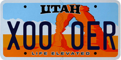 UT license plate X000ER