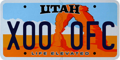 UT license plate X000FC
