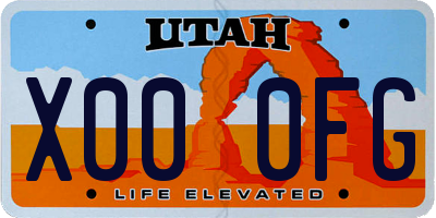 UT license plate X000FG
