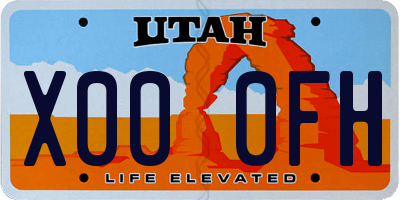 UT license plate X000FH