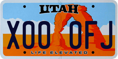 UT license plate X000FJ