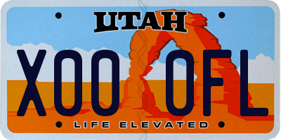 UT license plate X000FL