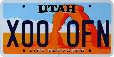 UT license plate X000FN