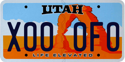 UT license plate X000FO