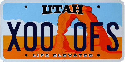 UT license plate X000FS
