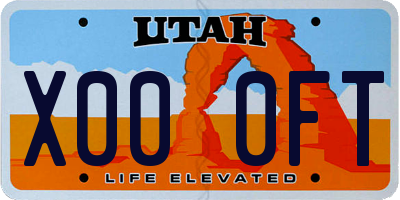 UT license plate X000FT