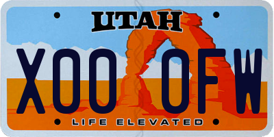 UT license plate X000FW
