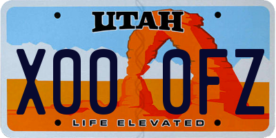 UT license plate X000FZ